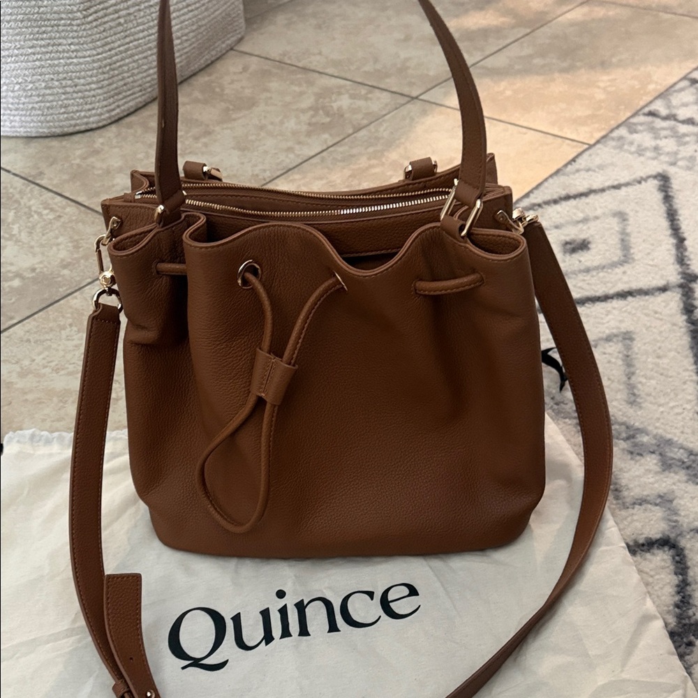 Elegant Brown Leather Tote Bag